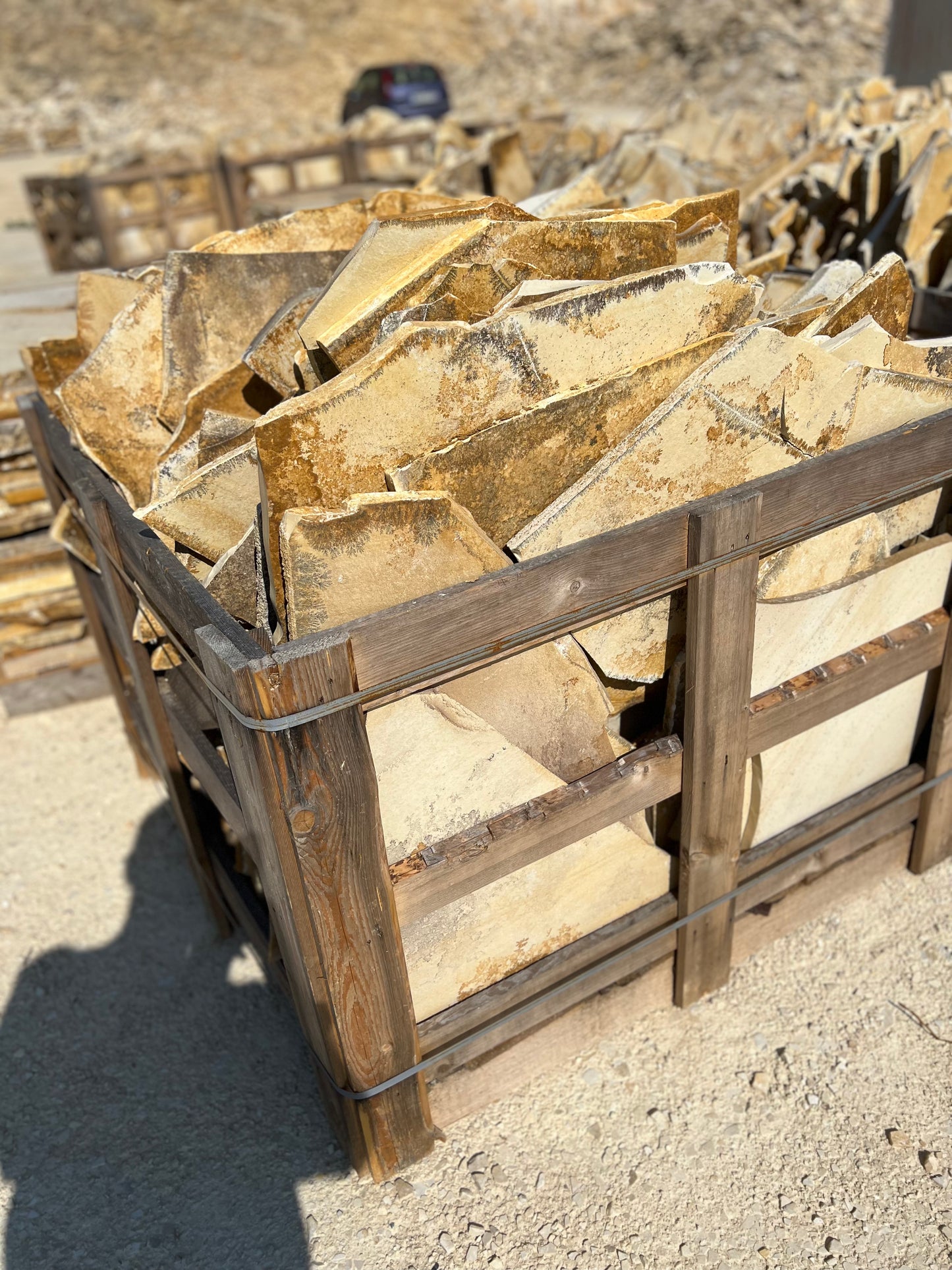 Solnhofener Polygonalplatten: Crazy Lemon 20-30mm